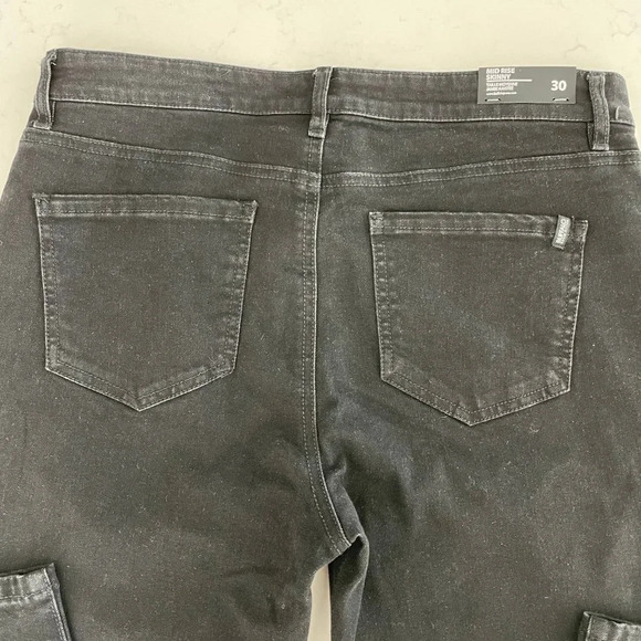 Buffalo David Bitton Faith 5 Pocket Mid Rise Skinny Denim Jeans Black Sz 30 NWT - Picture 6 of 12